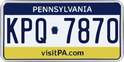 PA license plate KPQ7870