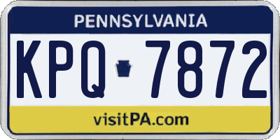 PA license plate KPQ7872