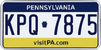 PA license plate KPQ7875