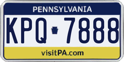 PA license plate KPQ7888