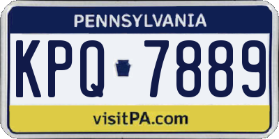 PA license plate KPQ7889