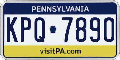 PA license plate KPQ7890