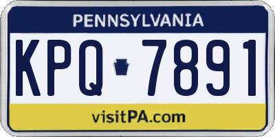 PA license plate KPQ7891