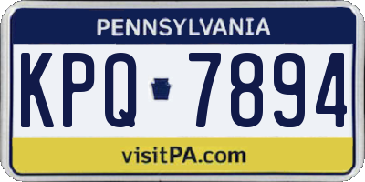 PA license plate KPQ7894