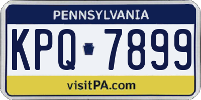 PA license plate KPQ7899