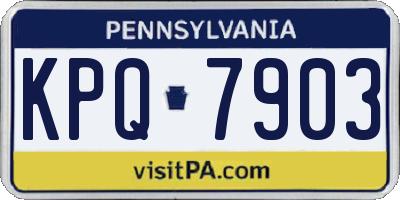 PA license plate KPQ7903