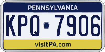 PA license plate KPQ7906
