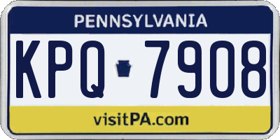 PA license plate KPQ7908