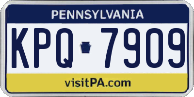 PA license plate KPQ7909