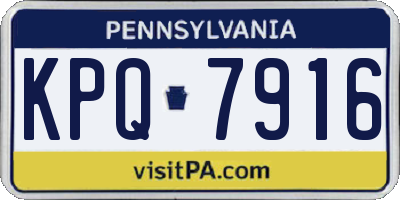 PA license plate KPQ7916