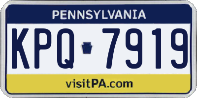 PA license plate KPQ7919