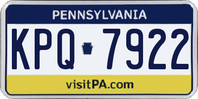 PA license plate KPQ7922