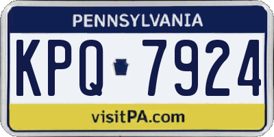 PA license plate KPQ7924