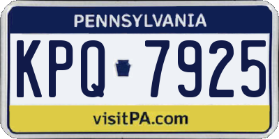 PA license plate KPQ7925