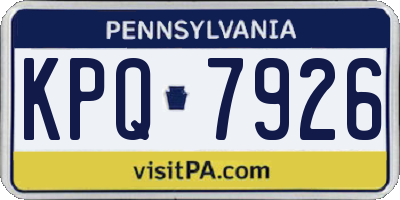 PA license plate KPQ7926
