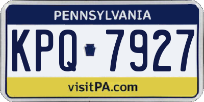 PA license plate KPQ7927