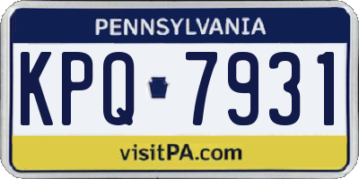 PA license plate KPQ7931