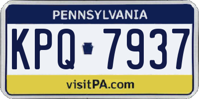 PA license plate KPQ7937
