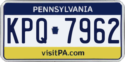 PA license plate KPQ7962