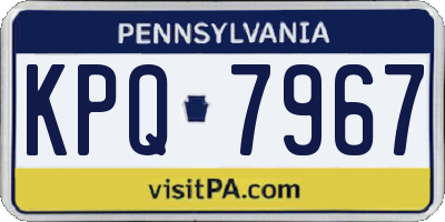 PA license plate KPQ7967