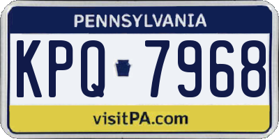 PA license plate KPQ7968