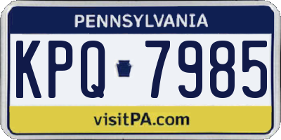 PA license plate KPQ7985