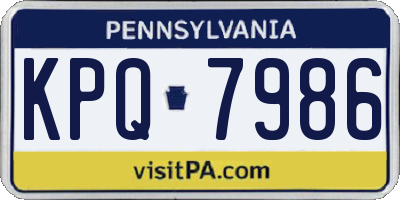 PA license plate KPQ7986