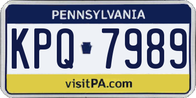 PA license plate KPQ7989