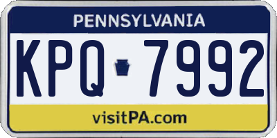PA license plate KPQ7992