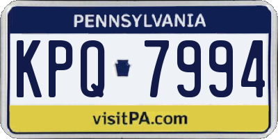 PA license plate KPQ7994