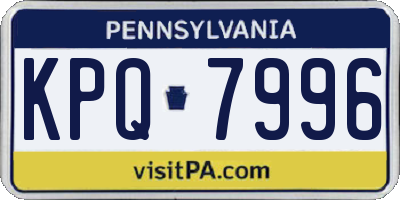 PA license plate KPQ7996