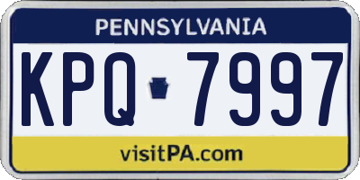PA license plate KPQ7997