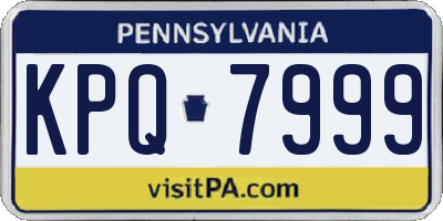 PA license plate KPQ7999