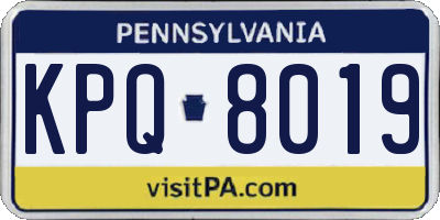 PA license plate KPQ8019