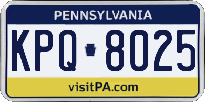 PA license plate KPQ8025