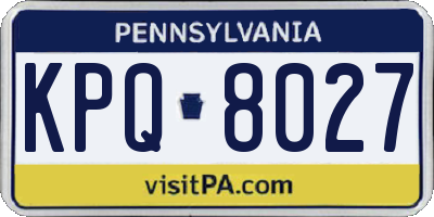 PA license plate KPQ8027