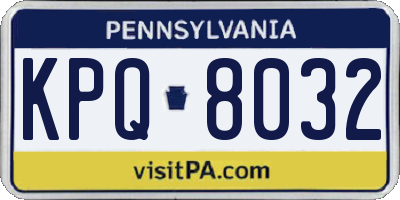 PA license plate KPQ8032