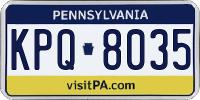 PA license plate KPQ8035