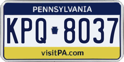 PA license plate KPQ8037