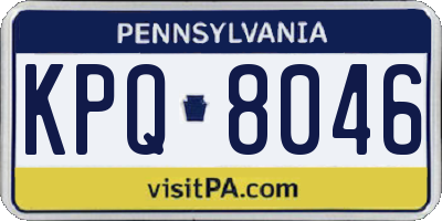 PA license plate KPQ8046