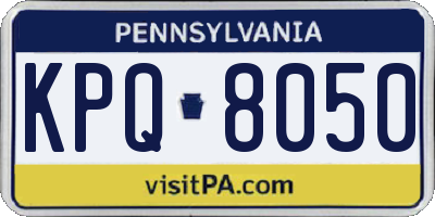 PA license plate KPQ8050
