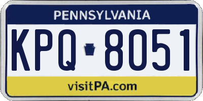 PA license plate KPQ8051