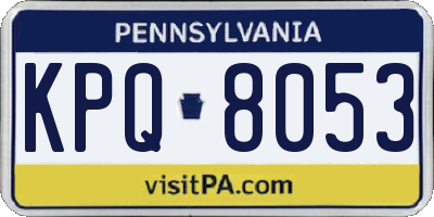 PA license plate KPQ8053