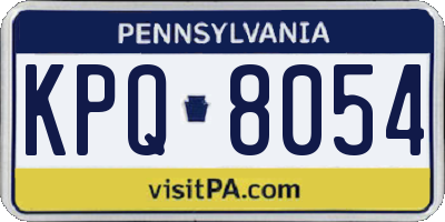 PA license plate KPQ8054