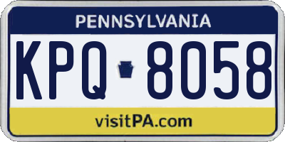 PA license plate KPQ8058