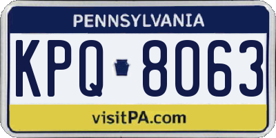 PA license plate KPQ8063