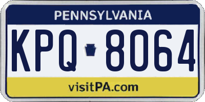 PA license plate KPQ8064