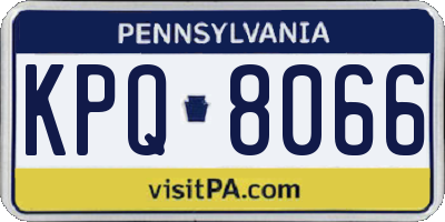 PA license plate KPQ8066