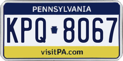 PA license plate KPQ8067