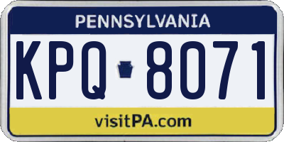 PA license plate KPQ8071